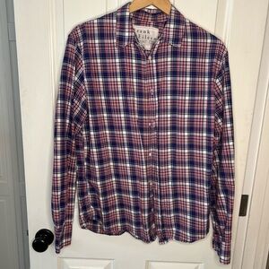 Frank & Eileen Men's Checkered Paul Shirt - Red and Blue - Size Large
